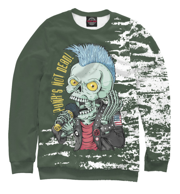 Женский свитшот с изображением Punk's not dead цвета Белый