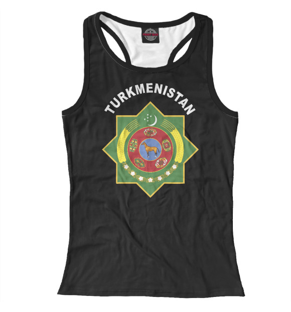 Женская майка-борцовка с изображением Туркмения цвета Белый
