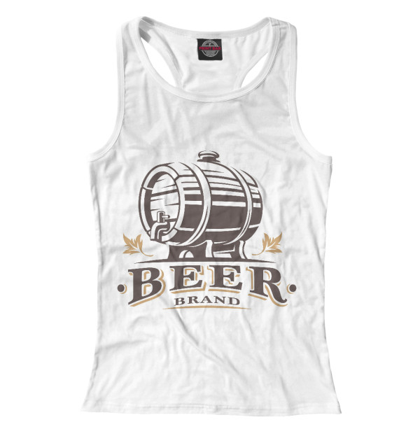 Женская майка-борцовка с изображением Пиво цвета Белый