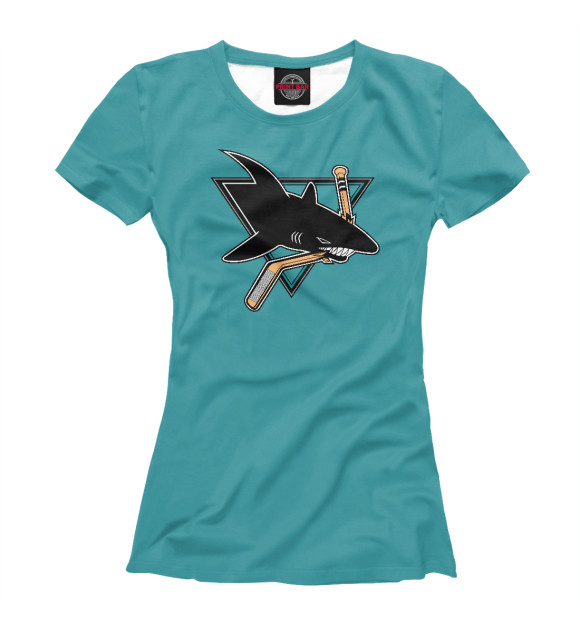 Футболка для девочек с изображением San Jose Sharks цвета Белый