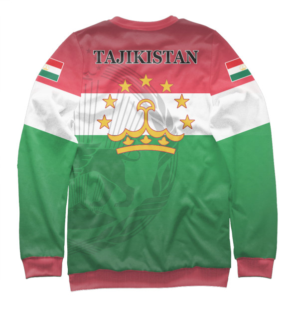 Мужской свитшот с изображением Таджикистан цвета Белый