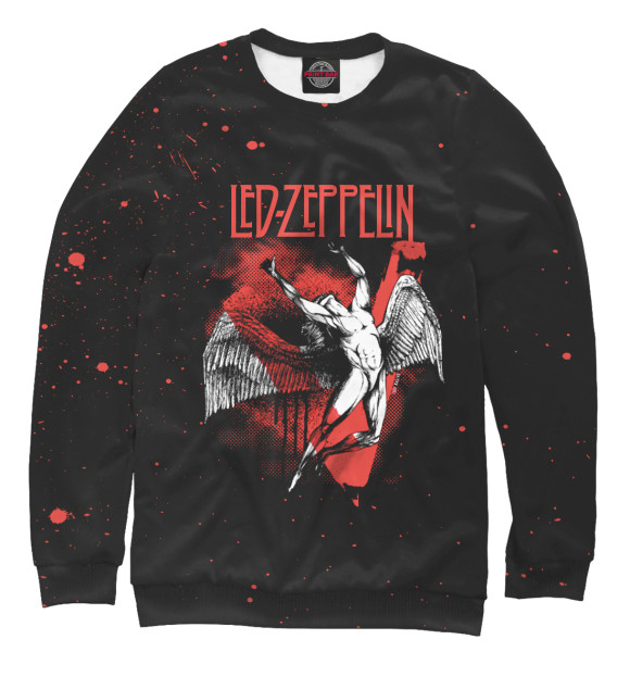 Свитшот для девочек с изображением Led Zeppelin цвета Белый
