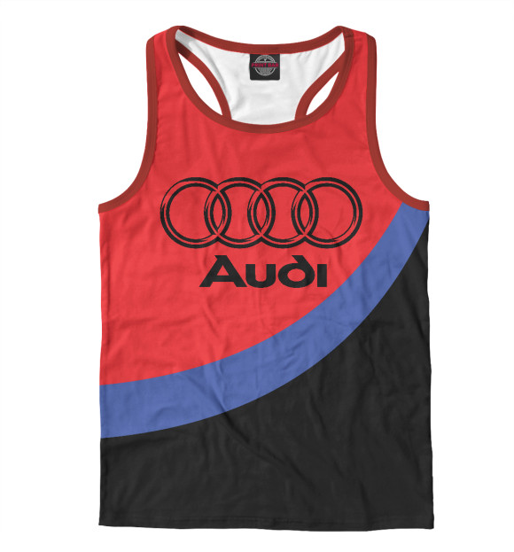 Мужская майка-борцовка с изображением Audi цвета Белый