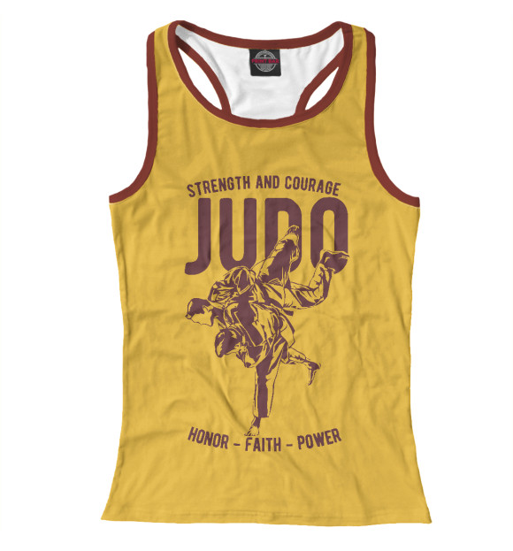 Женская майка-борцовка с изображением Judo цвета Белый