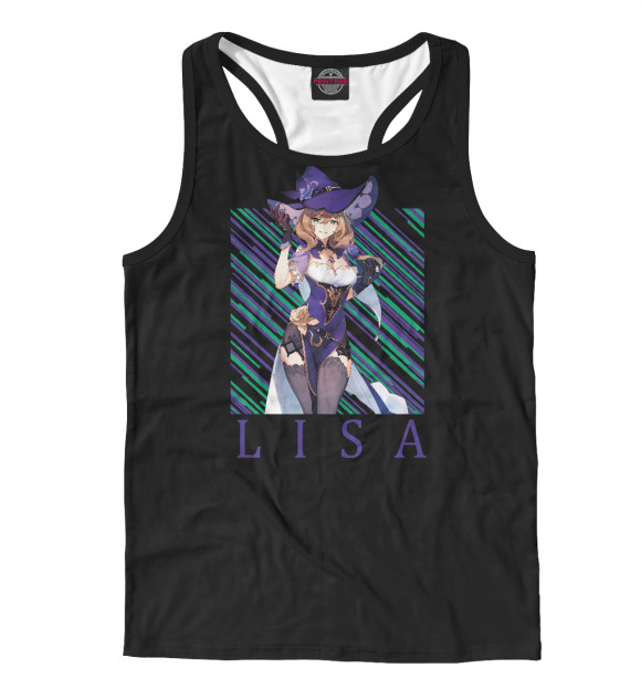 Мужская майка-борцовка с изображением Лиза Геншин импакт цвета Белый