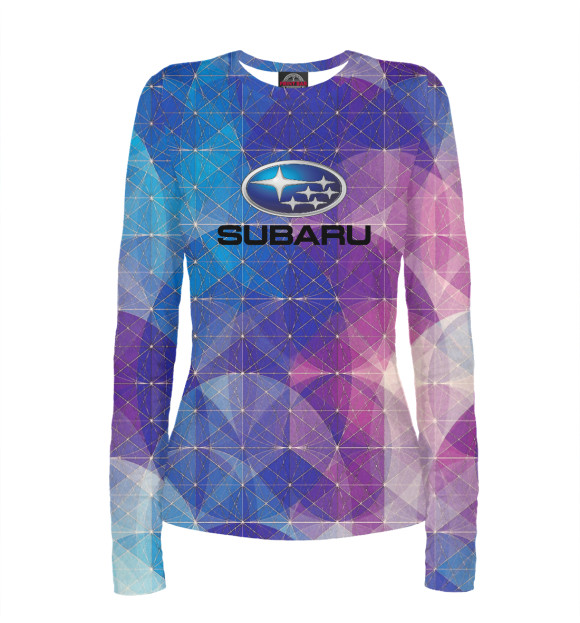 Женский лонгслив с изображением Subaru | Субару цвета Белый