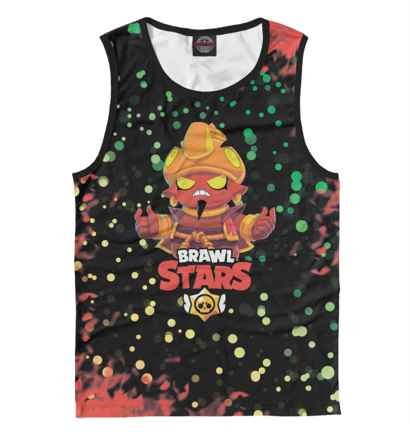 Майка для мальчика с изображением BRAWL STARS EVIL GENE цвета Белый