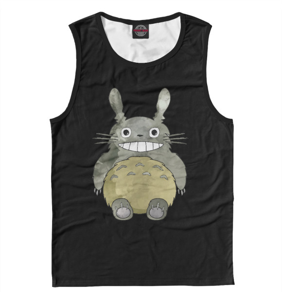 Мужская майка с изображением Smiling Totoro цвета Белый