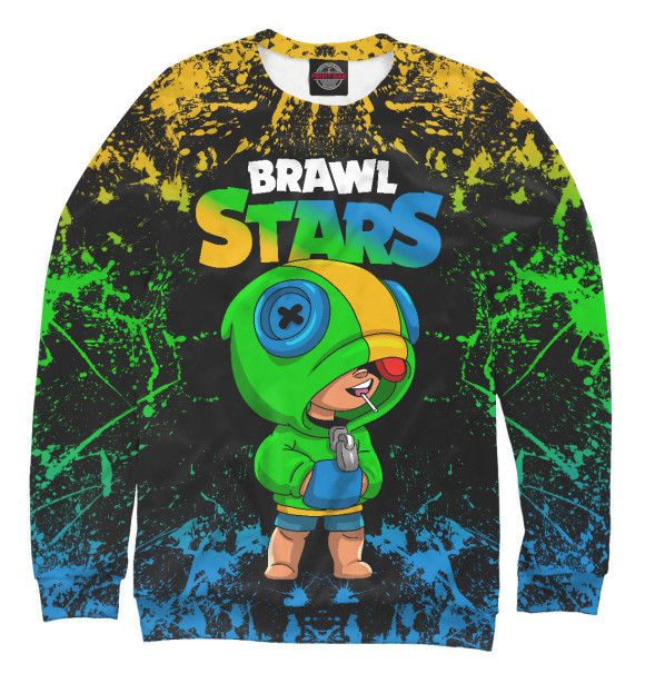 Свитшот для девочек с изображением Brawl Stars Leon цвета Белый