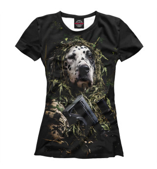 Женская футболка Далматинец снайпер