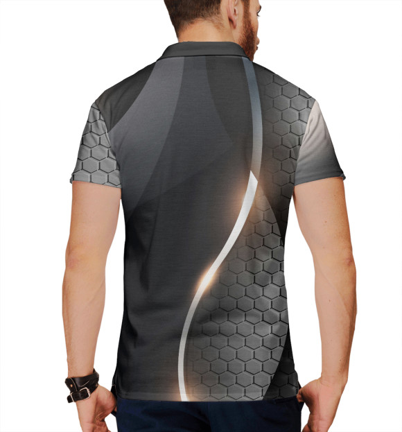 Мужское поло с изображением Будущая Россия | Нано символика цвета Белый