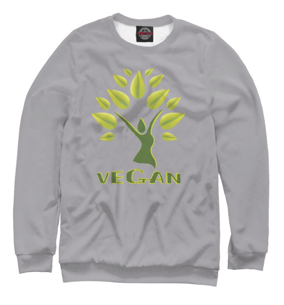Свитшот для мальчиков с изображением VEGAN цвета Белый