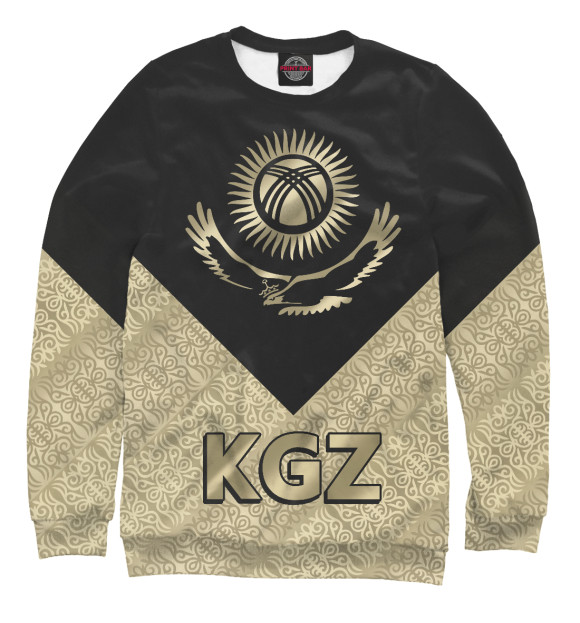 Мужской свитшот с изображением Киргизия цвета Белый