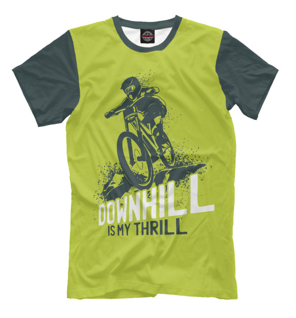 Мужская футболка с изображением Downhill цвета Белый