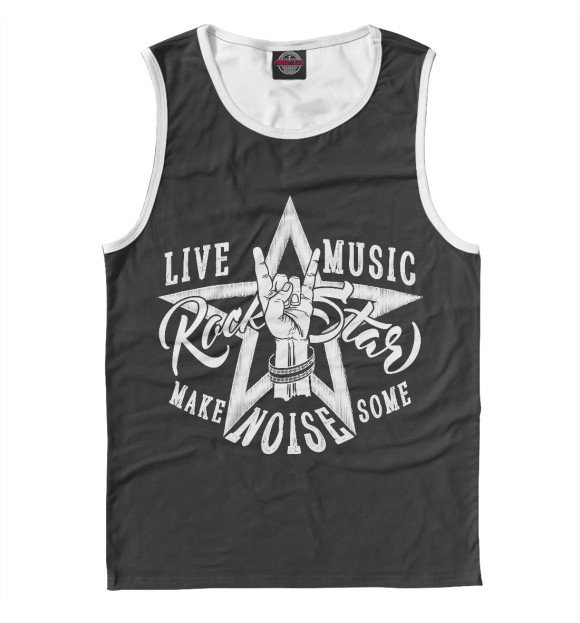 Мужская майка с изображением Rock цвета Белый