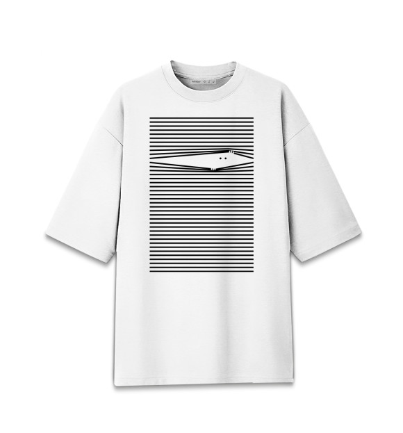 Женская футболка оверсайз с изображением Монстрик цвета Белый