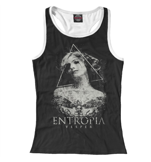 Женская майка-борцовка с изображением Entropia цвета Белый