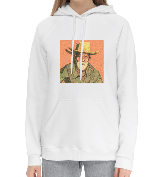 Женский хлопковый худи с притом Fallout — Забей-Пит светлая цвета Белый Женский хлопковый худи с изображением Fallout — Забей-Пит светлая цвета Белый