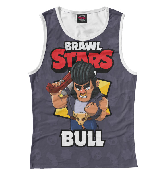Майка для девочки с изображением Brawl stars Bull цвета Белый