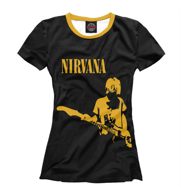 Футболка для девочек с изображением Nirvana цвета Белый