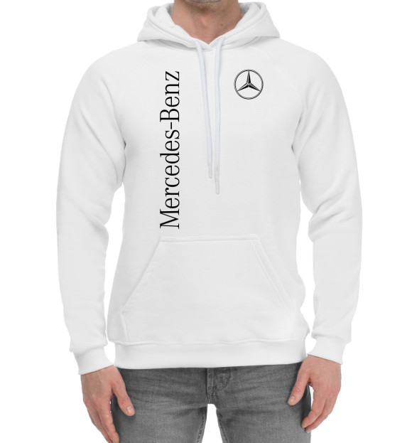 Мужской хлопковый худи с изображением Mercedes-Benz цвета Белый