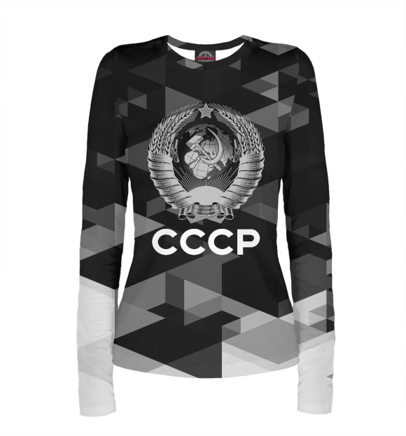 Женский лонгслив с изображением СССР цвета Белый