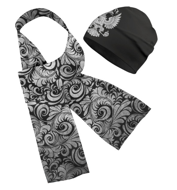 Шарф с изображением Россия цвета Белый