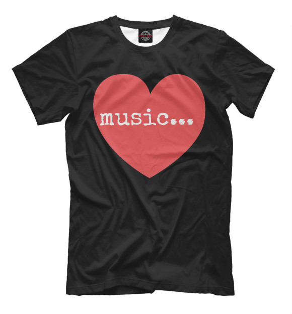 Мужская футболка с изображением Love Music цвета Белый