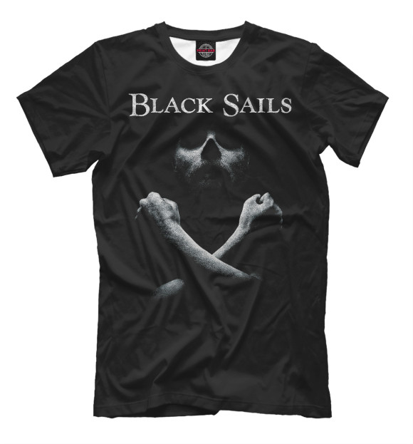 Футболка для мальчиков с изображением Black sails цвета Белый