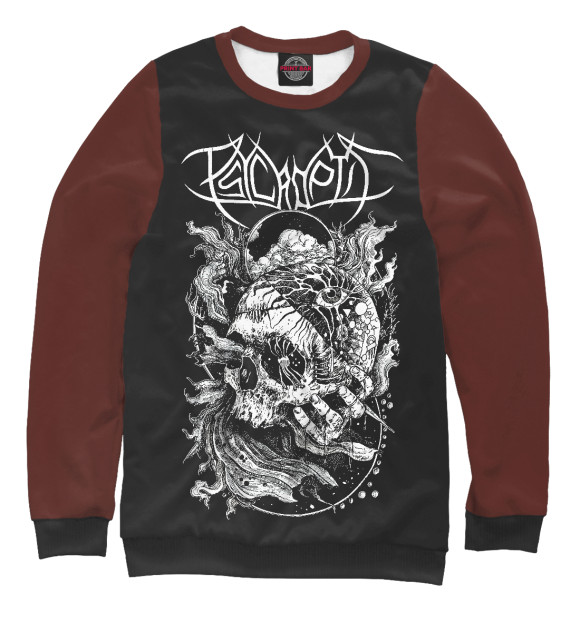 Мужской свитшот с изображением Psycroptic (психоделика) цвета Белый