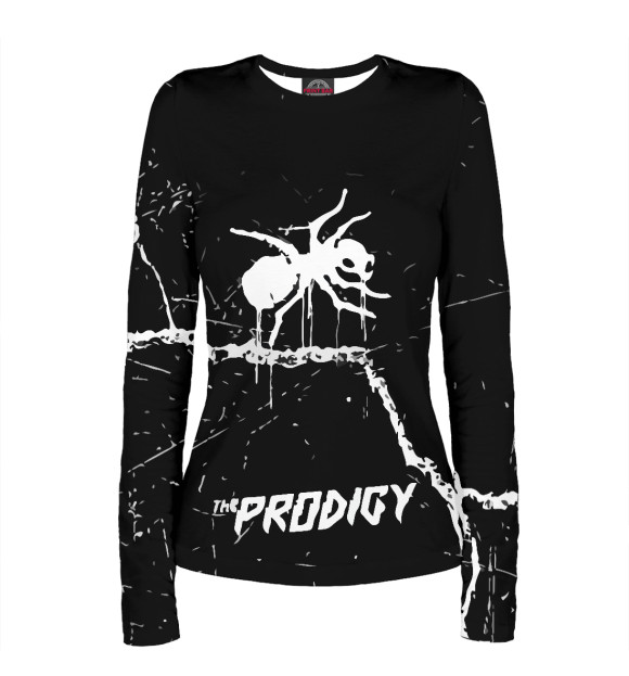 Женский лонгслив с притом The Prodigy цвета Белый Женский лонгслив с изображением The Prodigy цвета Белый