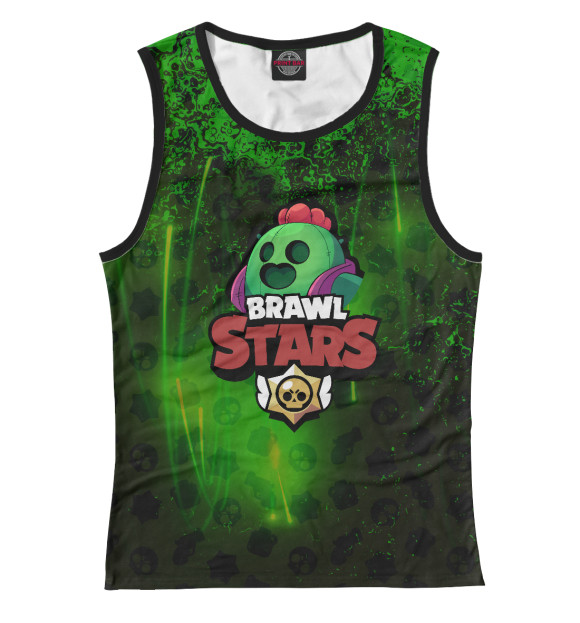 Майка для девочки с изображением Brawl Stars: Spike цвета Белый