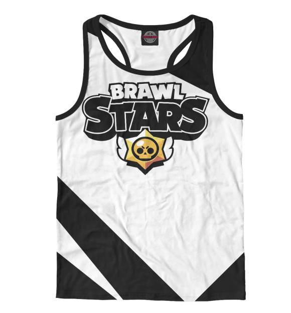 Мужская майка-борцовка с изображением Brawl Stars цвета Белый
