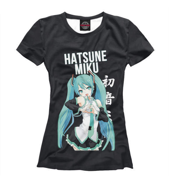 Женская футболка с изображением Hatsune Miku / Хацунэ Мику цвета Белый
