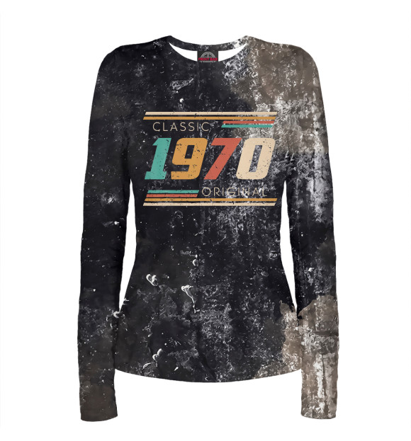 Женский лонгслив с изображением Vintage Made In 1970 цвета Белый