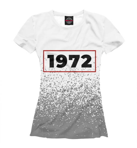 Женская футболка с изображением 1972 - в красной рамке цвета Белый