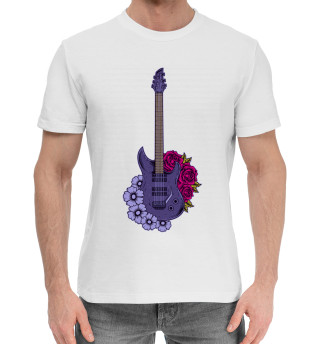 Хлопковая футболка для мальчиков Гитара и цветы