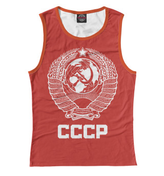 Женская майка Герб СССР на красном фоне