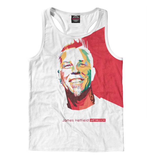 Мужская майка-борцовка с изображением Metallica цвета Белый