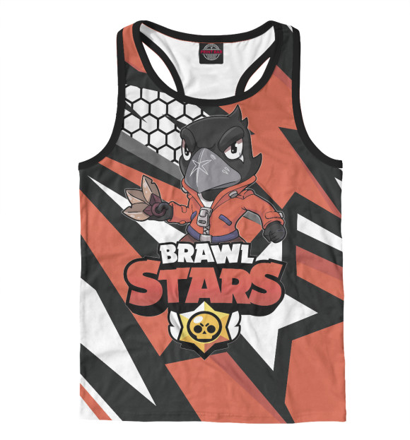Мужская майка-борцовка с изображением Brawl Stars цвета Белый