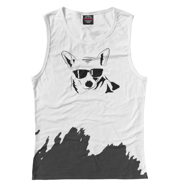Майка для девочки с изображением Cool Corgi цвета Белый