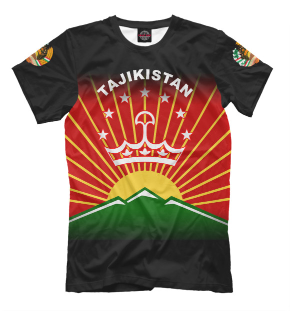 Мужская футболка с изображением Tajikistan цвета Белый