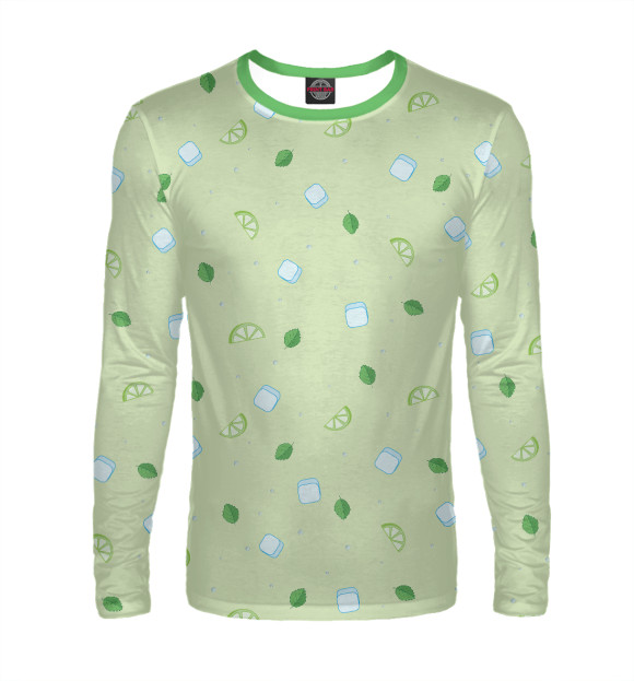 Мужской лонгслив с изображением Мохито цвета Белый