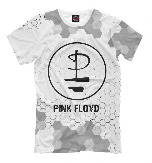 Мужская футболка с изображением Pink Floyd Glitch Light (соты) цвета Белый