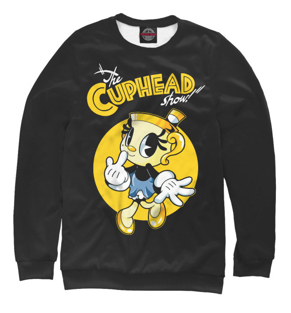 Мужской свитшот с изображением The Cuphead show! Chalice цвета Белый