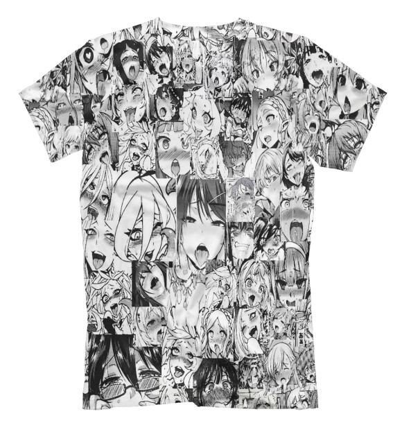 Футболка для мальчиков с изображением Ahegao | Ахэгао цвета Белый