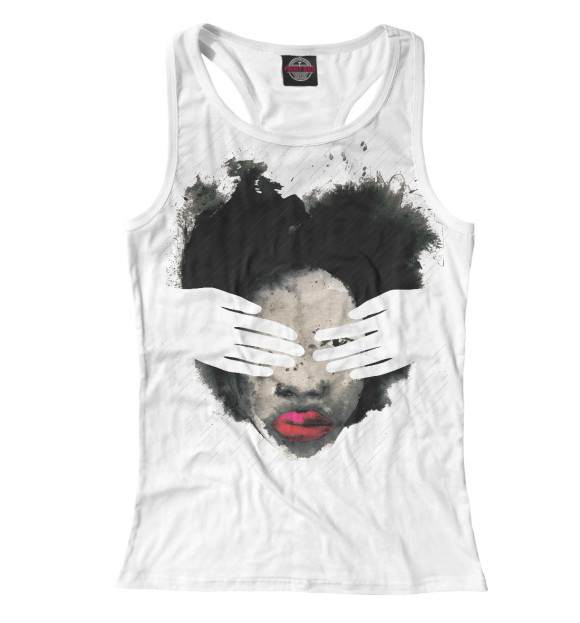 Женская майка-борцовка с изображением Ничего не вижу цвета Белый