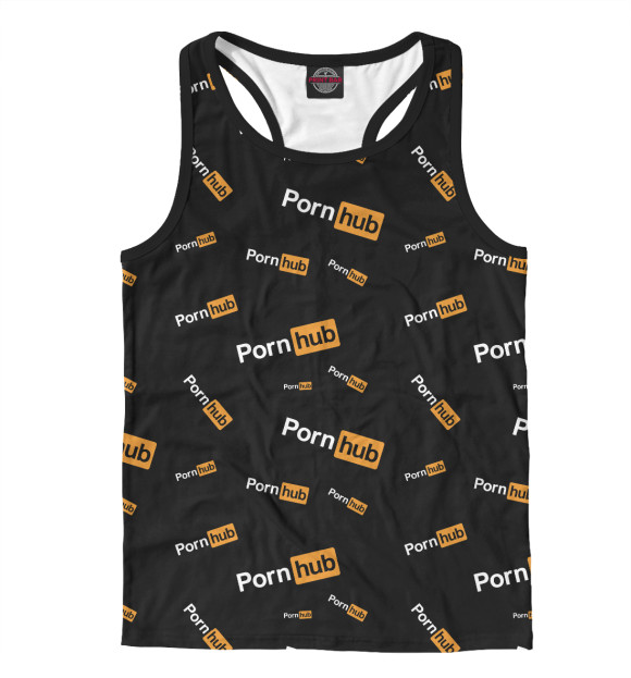 Мужская майка-борцовка с изображением Pornhub паттерн цвета Белый