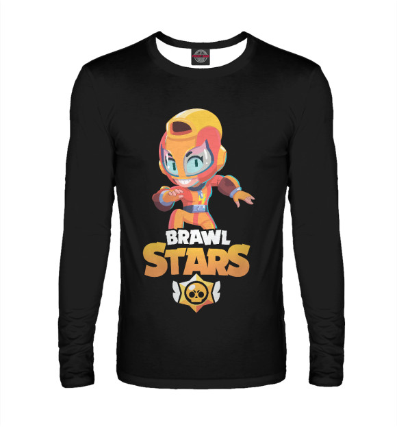 Мужской лонгслив с притом Brawl Stars MAX цвета Белый Мужской лонгслив с изображением Brawl Stars MAX цвета Белый