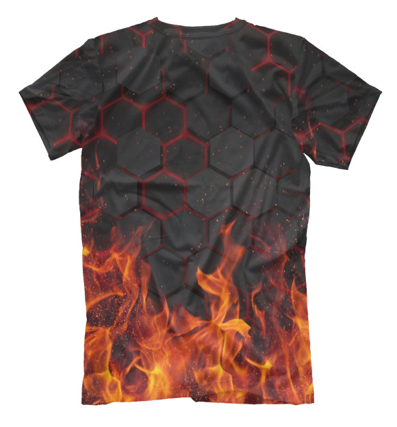 Мужская футболка с изображением Fire цвета Белый